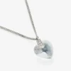Hartketting Hartketting met zilveren afwerking en kristallen Hartketting Hartketting met zilveren afwerking en kristallen