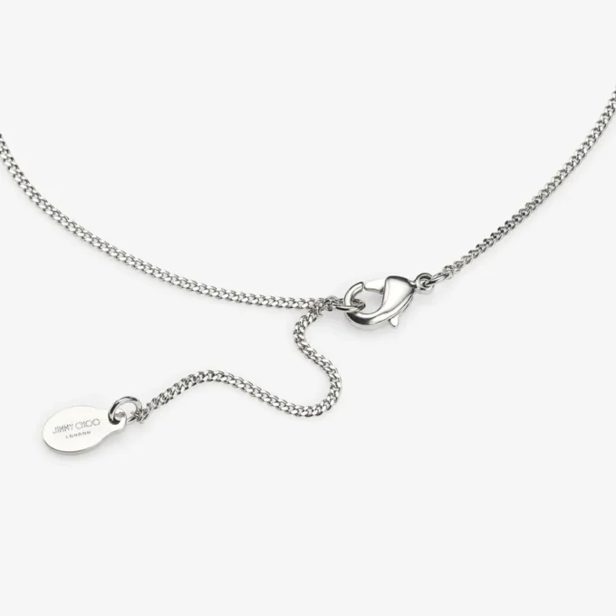 Hartketting Hartketting met zilveren afwerking en kristallen Hartketting Hartketting met zilveren afwerking en kristallen