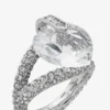 Heart Double Ring met zilveren afwerking en kristallen