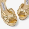 Heloise 120 Goudkleurige metallic nappalederen plateausandalen Heloise 120 Goudkleurige metallic nappalederen plateausandalen