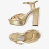 Heloise 120 Goudkleurige metallic nappalederen plateausandalen Heloise 120 Goudkleurige metallic nappalederen plateausandalen