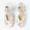 Heloise 120 ivoorkleurige satijnen plateausandalen Heloise 120 ivoorkleurige satijnen plateausandalen