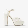 Heloise 120 Latte Nappa-leren plateausandalen Heloise 120 Latte Nappa-leren plateausandalen