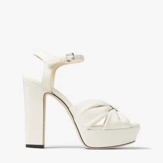 Heloise 120 Latte Nappa-leren plateausandalen