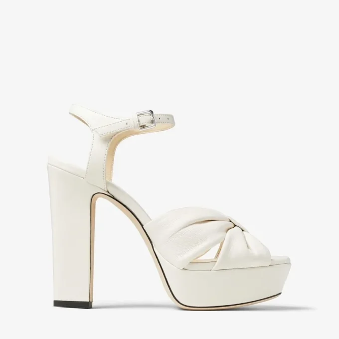 Heloise 120 Latte Nappa-leren plateausandalen Heloise 120 Latte Nappa-leren plateausandalen