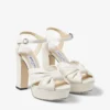 Heloise 120 Latte Nappa-leren plateausandalen Heloise 120 Latte Nappa-leren plateausandalen