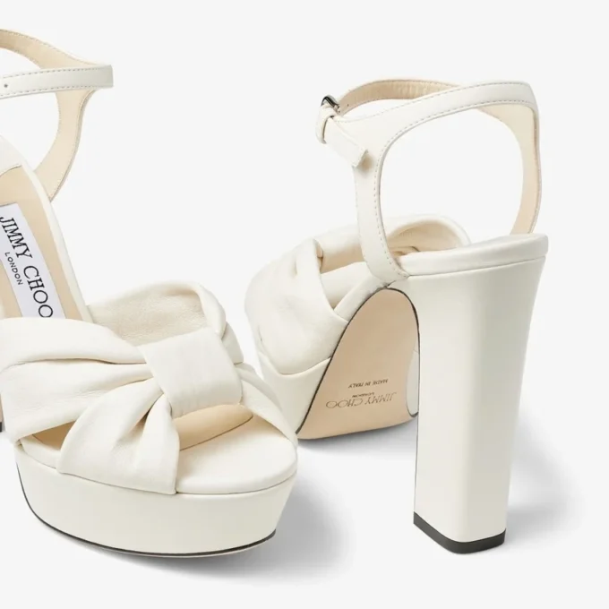 Heloise 120 Latte Nappa-leren plateausandalen Heloise 120 Latte Nappa-leren plateausandalen