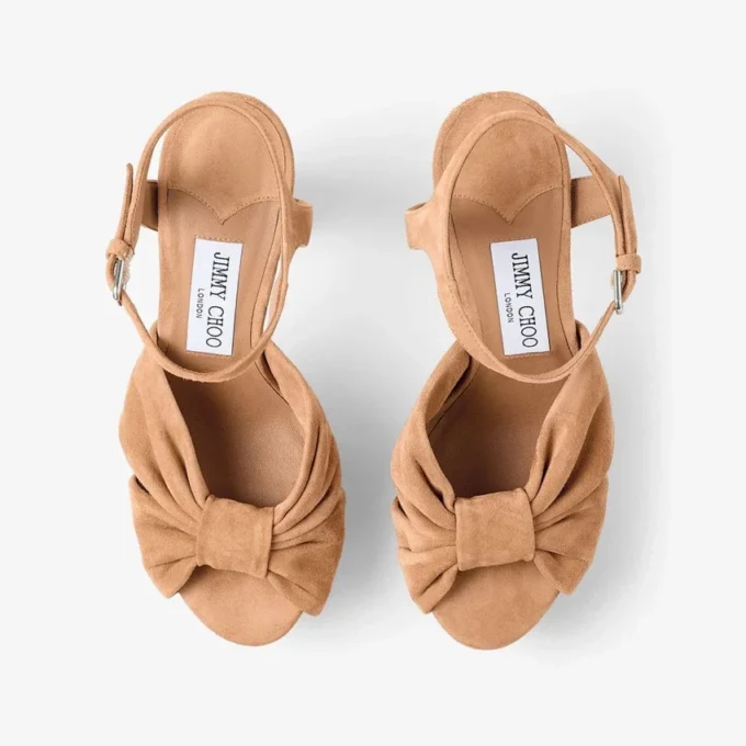 Heloise 120 Toffee suède plateausandalen Heloise 120 Toffee suède plateausandalen