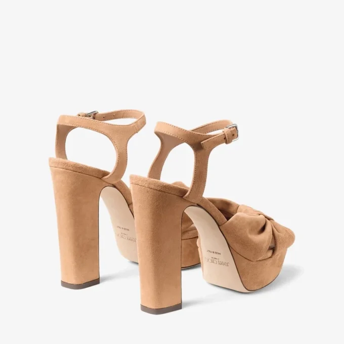 Heloise 120 Toffee suède plateausandalen Heloise 120 Toffee suède plateausandalen