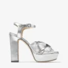 Heloise 120 Zilver metallic nappaleer plateausandalen Heloise 120 Zilver metallic nappaleer plateausandalen