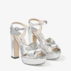 Heloise 120 Zilver metallic nappaleer plateausandalen Heloise 120 Zilver metallic nappaleer plateausandalen