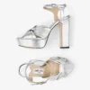 Heloise 120 Zilver metallic nappaleer plateausandalen Heloise 120 Zilver metallic nappaleer plateausandalen