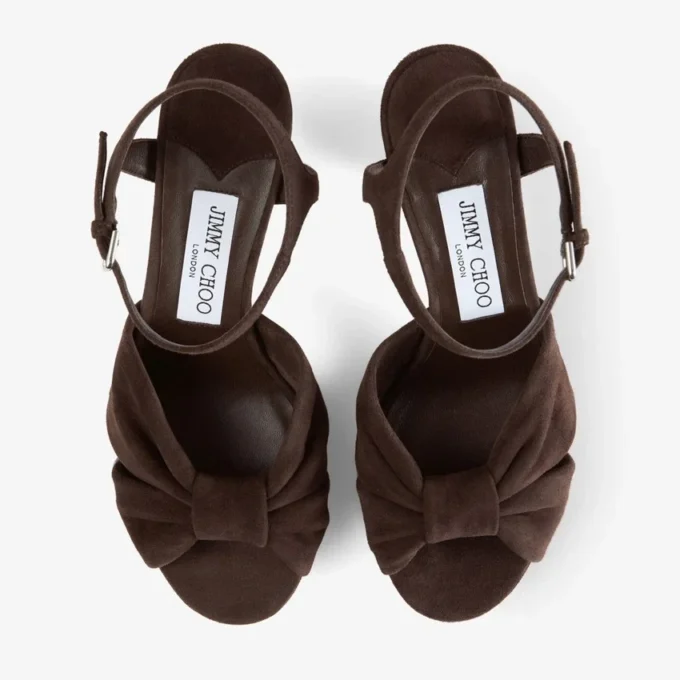 Heloise 80 Chocoladebruine suède plateausandalen Heloise 80 Chocoladebruine suède plateausandalen