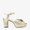 Heloise 80 gouden vintage metallic leren plateausandalen Heloise 80 gouden vintage metallic leren plateausandalen