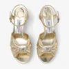 Heloise 80 gouden vintage metallic leren plateausandalen Heloise 80 gouden vintage metallic leren plateausandalen