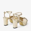 Heloise 80 gouden vintage metallic leren plateausandalen Heloise 80 gouden vintage metallic leren plateausandalen