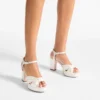 Heloise 80 ivoorkleurige satijnen sandalen Heloise 80 ivoorkleurige satijnen sandalen