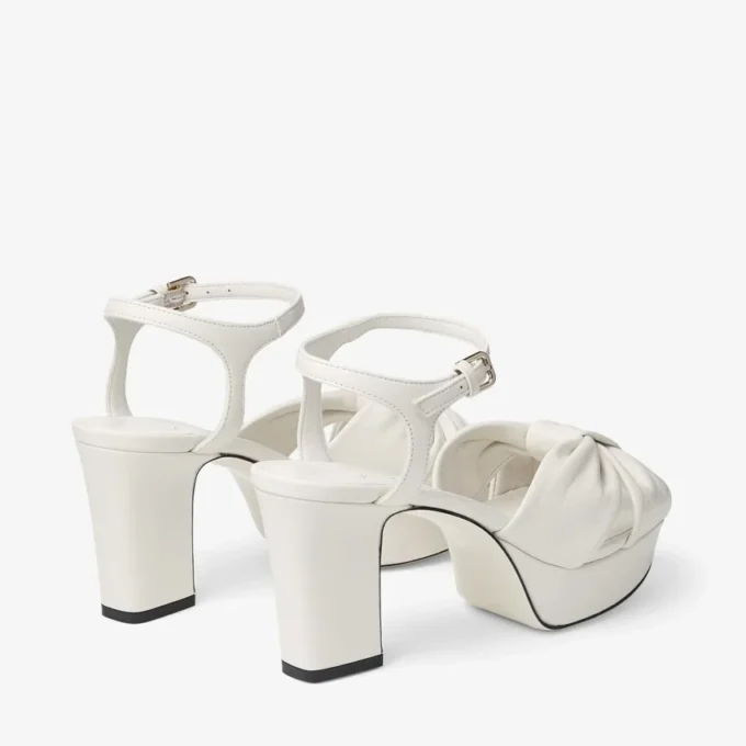 Heloise 80 Latte platform sandalen van nappaleer Heloise 80 Latte platform sandalen van nappaleer