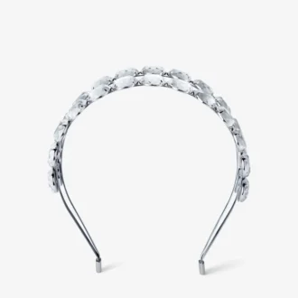 Hoofdband met dubbele rij, zilverkleurige kristallen hoofdband Hoofdband met dubbele rij, zilverkleurige kristallen hoofdband