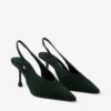 Isa 80 Brits groene suède slingbacks met gestippelde hakken Isa 80 Brits groene suède slingbacks met gestippelde hakken