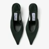 Isa 80 Brits groene suède slingbacks met gestippelde hakken Isa 80 Brits groene suède slingbacks met gestippelde hakken