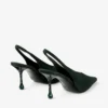 Isa 80 Brits groene suède slingbacks met gestippelde hakken Isa 80 Brits groene suède slingbacks met gestippelde hakken
