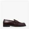 Ivy Loafer Sambuco glanzende loafers van leer met krokodillenreliëf