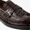 Ivy Loafer Sambuco glanzende loafers van leer met krokodillenreliëf