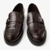 Ivy Loafer Sambuco glanzende loafers van leer met krokodillenreliëf