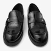 Ivy Loafer Zwarte loafers van leer met krokodillenreliëf