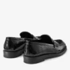 Ivy Loafer Zwarte loafers van leer met krokodillenreliëf