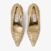 Ixia 80 Gold Mix metallic nappaleren pumps met kristallen borduursel Ixia 80 Gold Mix metallic nappaleren pumps met kristallen borduursel