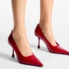 Ixia 80 robijnrode leren pumps