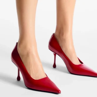 Ixia 80 robijnrode leren pumps