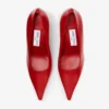 Ixia 80 robijnrode leren pumps