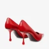 Ixia 80 robijnrode leren pumps