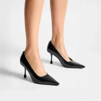 Ixia 80 Zwarte pumps van nappaleer