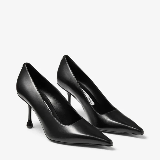 Ixia 80 Zwarte pumps van nappaleer