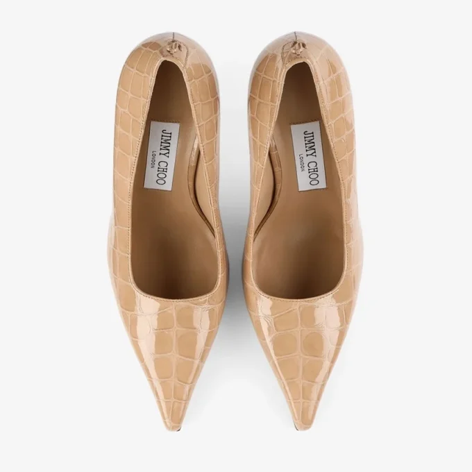 Ixia 95 Chai glanzende pumps van leer met krokodillenreliëf Ixia 95 Chai glanzende pumps van leer met krokodillenreliëf