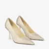 Ixia 95 gele satijnen pumps met strass-steentjes Ixia 95 gele satijnen pumps met strass-steentjes