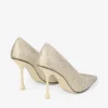 Ixia 95 gele satijnen pumps met strass-steentjes Ixia 95 gele satijnen pumps met strass-steentjes