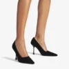 Ixia 95 zwarte fluwelen pumps