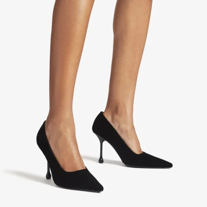 Ixia 95 zwarte fluwelen pumps