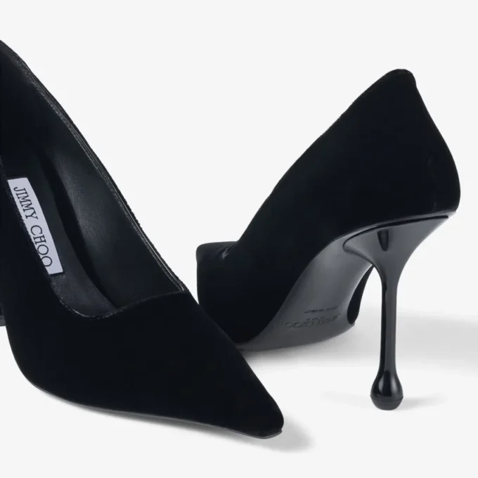 Ixia 95 zwarte fluwelen pumps