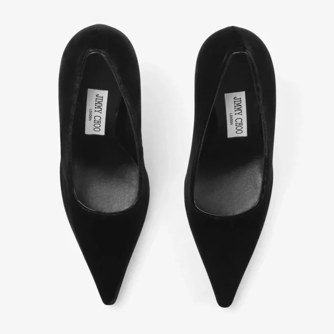 Ixia 95 zwarte fluwelen pumps
