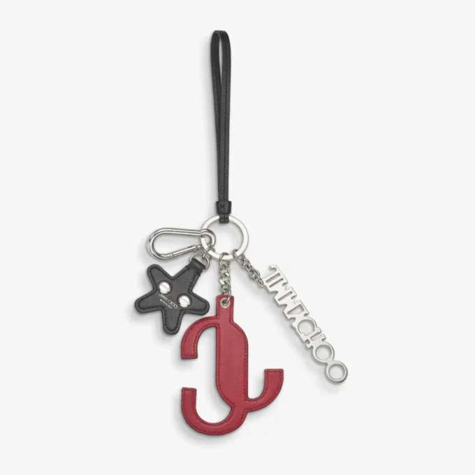 Jc Multi Charm Rood & Snoeproze Kalfsleren Tasbedel met Sterlogo