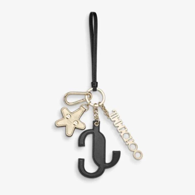 Jc Multi Charm Zwart & Oranje Kalfsleer Sterrenlogo Tasbedel