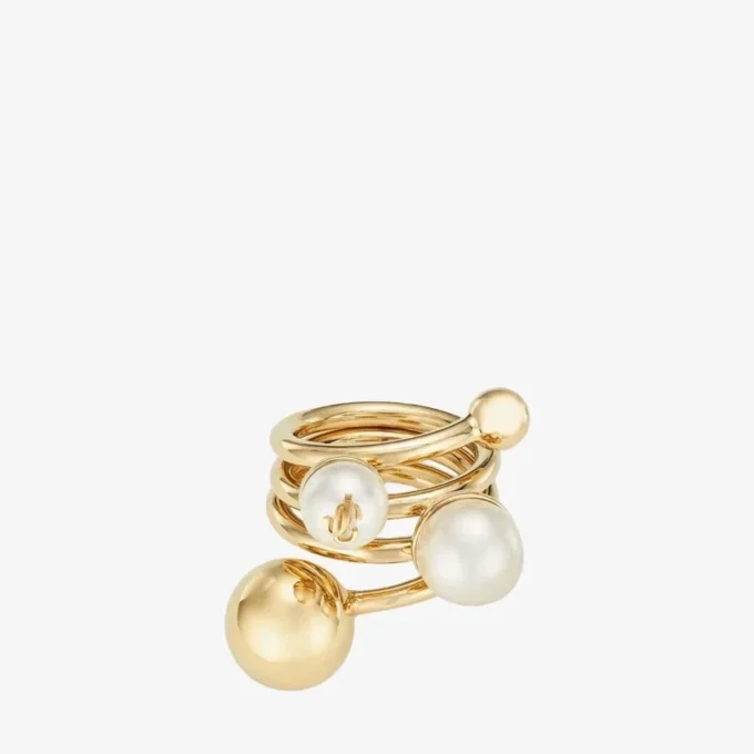 Jc Multi Pearl Ring – Ring van metaal met gouden afwerking en parels