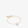 Jc Pearl Cube-armband Gouden metalen armband met parel en kristallen kubus Jc Pearl Cube-armband Gouden metalen armband met parel en kristallen kubus
