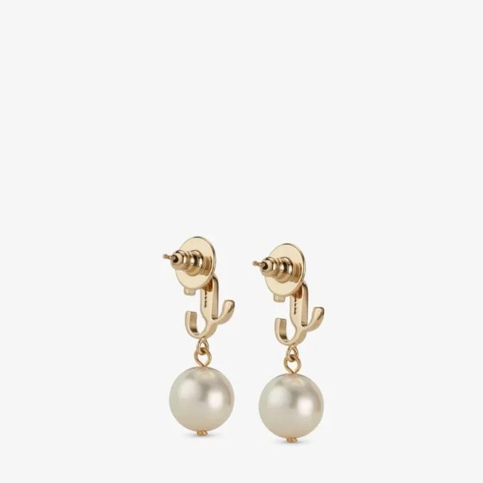Jc Pearl Oorbellen Jc Pearl Oorknopjes van metaal met gouden afwerking